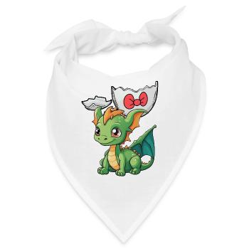 Drachen Baby Eierschale Geburt schlüpfen Ei Kinder - Bandana - Weiß - Vorne