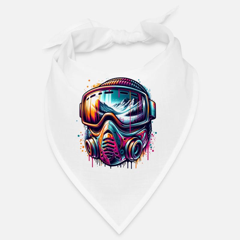 Ski goggles with winter landscape Bandana