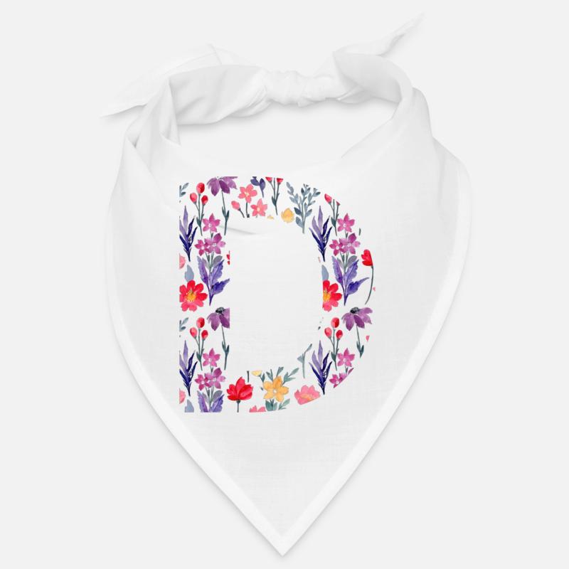 Personalisierter Blumenbuchstabe d - Geschenkidee Bandana