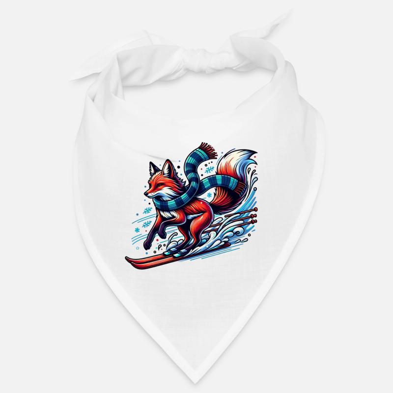 Fox skiing with scarf in winter Bandana