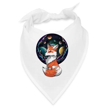 Mystischer Fuchs Füchse Füchsin Planeten All - Bandana - Weiß - Vorne