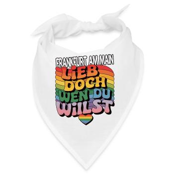 Frankfurt am Main: Lieb Doch Wen Du Willst - LGBTQ - Bandana - Weiß - Vorne
