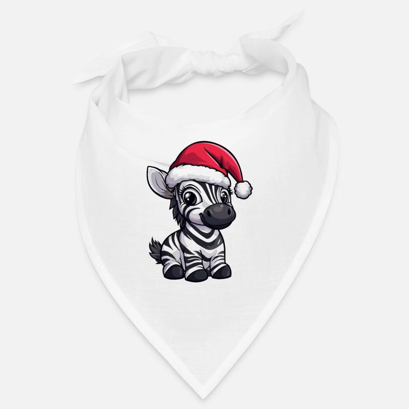 Zebra Weihnachten - Bandana - Weiß
