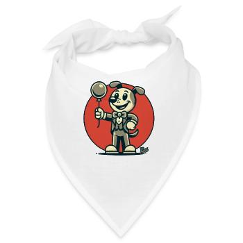 Schick gekleideter Hund mit einem Ballon - Bandana - Weiß - Vorne