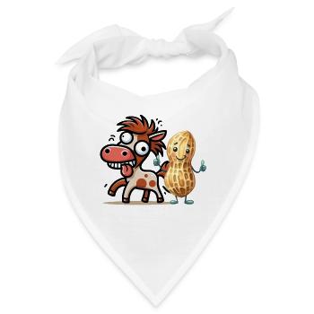 verrücktes lustiges Pferd Erdnuss Pferde Nuss - Bandana - Weiß - Vorne