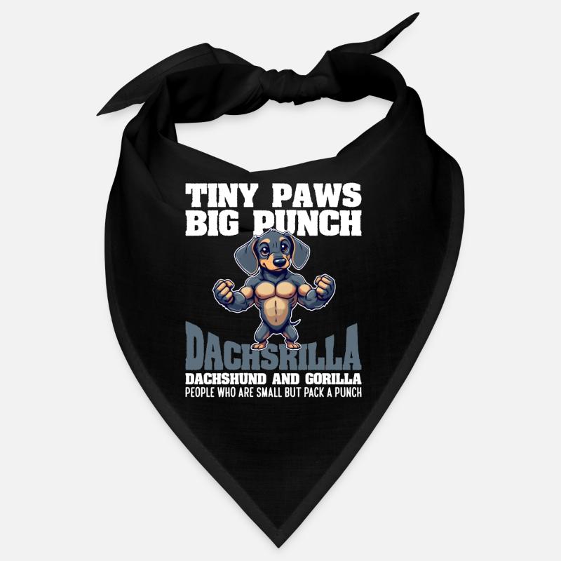 TINY PAWS BIG PUNCH - DACHSHUND AND GORILLA Bandana
