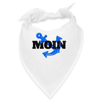Moin Hamburg Anker Hamburger Hafen Fan Stadt HH - Bandana - Weiß - Vorne