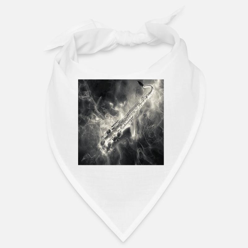 Saxophon - Bandana - Weiß