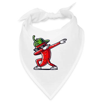 Coole Dabbing Hot Chili Pepper - Bandana - Weiß - Vorne