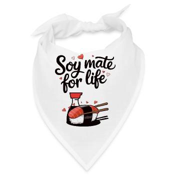Geschenkidee lustig Zitat Design Sushi Soja Soße - Bandana - Weiß - Vorne