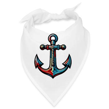 Ein Anker - Bandana - Weiß - Vorne