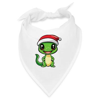 Echse Weihnachten - Bandana - Weiß - Vorne