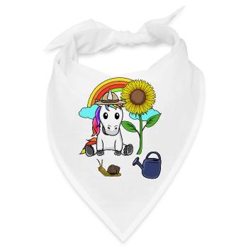 Einhorn Gärtner Sonnenblume Hobbygärtner Schnecke - Bandana - Weiß - Vorne