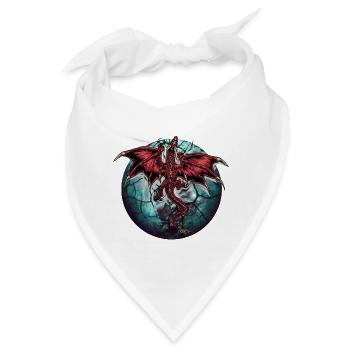 Drache Drachen Planet Planeten - Bandana - Weiß - Vorne