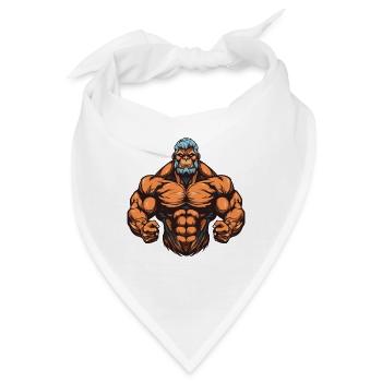 Beast Fitness Muskeln - Bandana - Weiß - Vorne