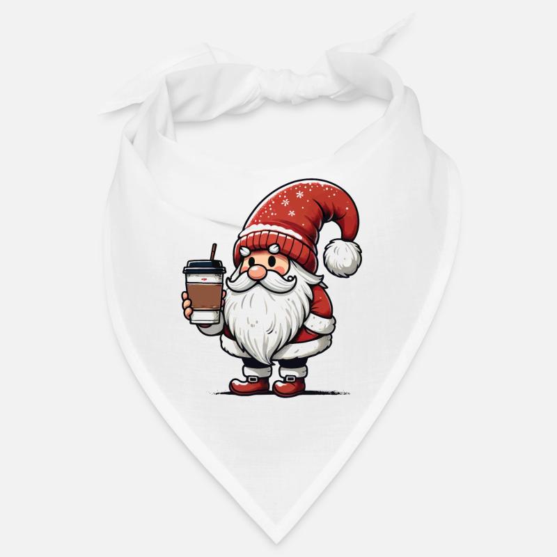 Gnome de Noël avec du café pour les amateurs de café Bandana