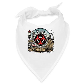 Biogefährdung-Biohazard Zone - Bandana - Weiß - Vorne