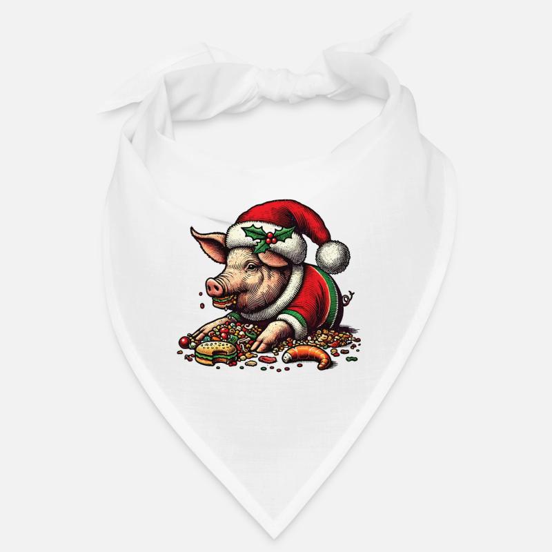 Cochon gourmand de Noël Bandana