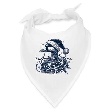 Weihnachtsgans Tollpatsch Mit Lichterkette - Bandana - Weiß - Vorne