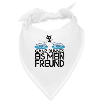Ganz dünnes Eis mein Freund Katze Eisscholle - Bandana - Weiß - Vorne