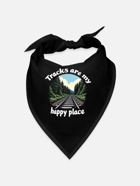 Railfan Train Enthusiast Locomotive Lover - Bandana - black - Front