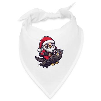 Eule Weihnachtsmann Cartoon - Bandana - Weiß - Vorne