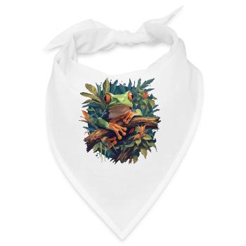 Frosch Frösche - Bandana - Weiß - Vorne