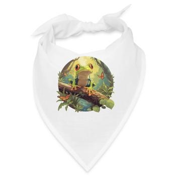 Frosch Frösche - Bandana - Weiß - Vorne