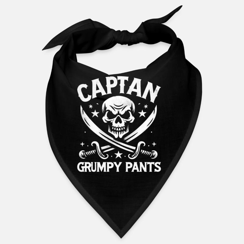 Captain Grumpy Pants Crossbone Schiff Lustiger Pirat Bandana