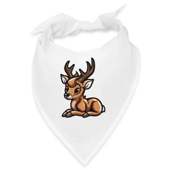 Hirsch Comic - Bandana - Weiß - Vorne