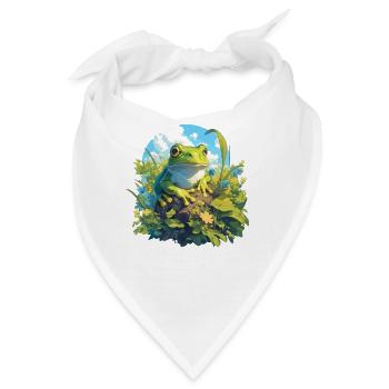 Frosch Frösche - Bandana - Weiß - Vorne