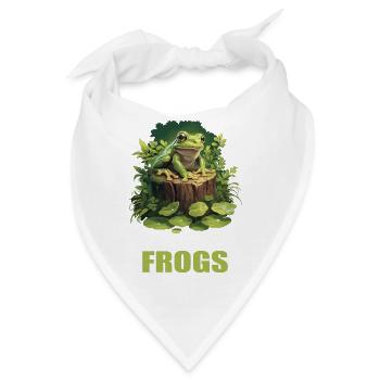 Frosch Frösche - Bandana - Weiß - Vorne