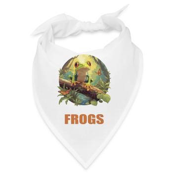 Frosch Frösche - Bandana - Weiß - Vorne