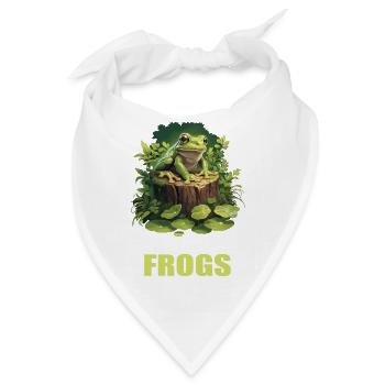 Frosch Frösche - Bandana - Weiß - Vorne