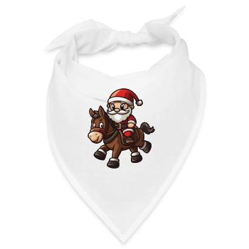 Esel Weihnachtsmann Cartoon - Bandana - Weiß - Vorne