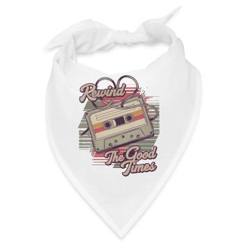 Spulen Sie die Good Times Vintage Kassette Design zurück - Bandana - Weiß - Vorne