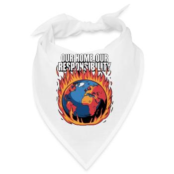 Unser Home Burning Climate Responsibility Design - Bandana - Weiß - Vorne