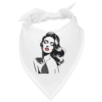 Zeichnung einer hübschen Frau - Bandana - Weiß - Vorne