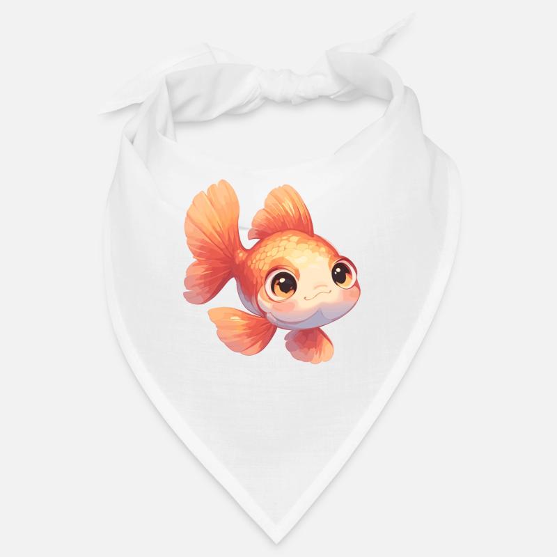 poisson rouge - Bandana - blanc