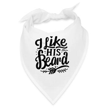 Ich mag seinen Bart Bärte Gesichtsbehaarung Ehefrau - Bandana - Weiß - Vorne