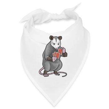 Beutelratte Poker Pokerkarten - Bandana - Weiß - Vorne
