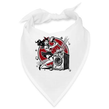 Braves Mädchen zerschlägt die Waschmaschine - Bandana - Weiß - Vorne