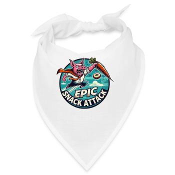 Epischer Snack-Angriff: Karotten-Schwein - Bandana - Weiß - Vorne