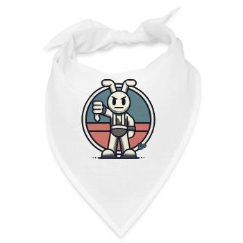 Kritischer Hase, Daumen runter - Bandana - Weiß - Vorne
