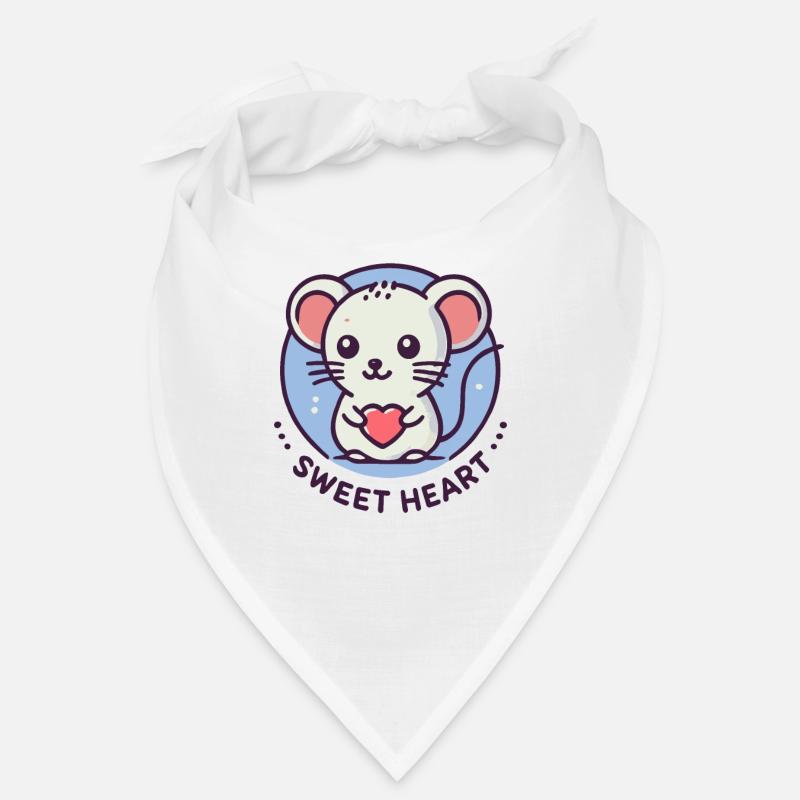 Douce souris d’amour avec coeur Bandana