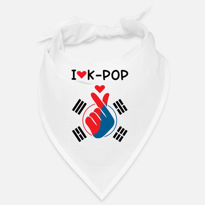 J’aime K-Pop doigt Drapeau Bandana