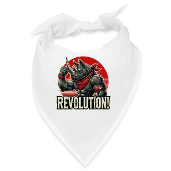 Lustiger Nashorn-Revolutionsgruß - Bandana - Weiß - Vorne