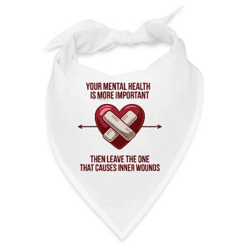 PSYCHISCHE GESUNDHEIT WICHTIG - Bandana - Weiß - Vorne