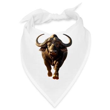 Büffel Kaffernbüffel Safari Afrikanischer Büffel - Bandana - Weiß - Vorne