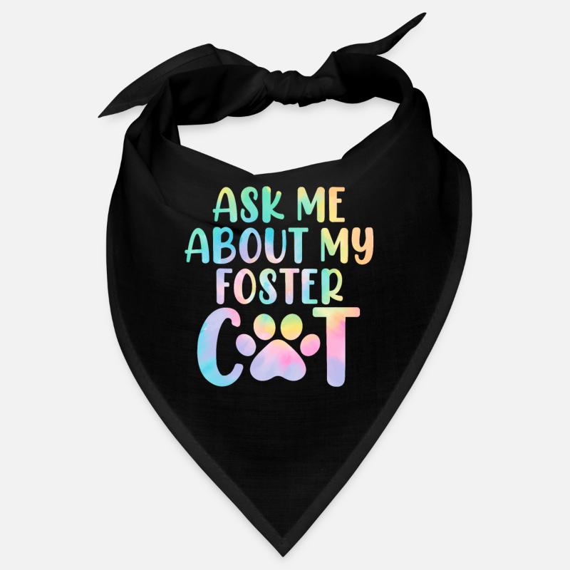 Demandez-moi à propos de mon refuge Tie Dye pour chat drôle Bandana
